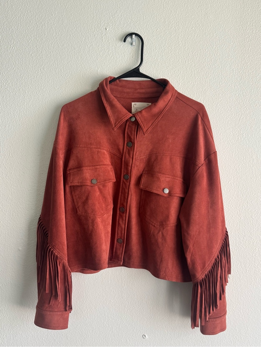 Altar’d State Rust Faux Suede Fringe Western Jacket Size Small